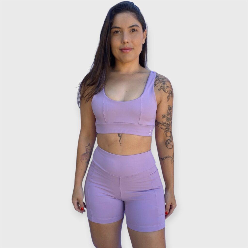 Conjunto de activewear feminino com cintura alta confortável